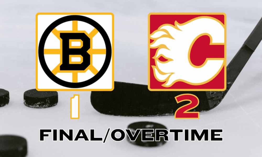 Bruins Fall to Flames in Overtime, Impacting Playoff Hopes
