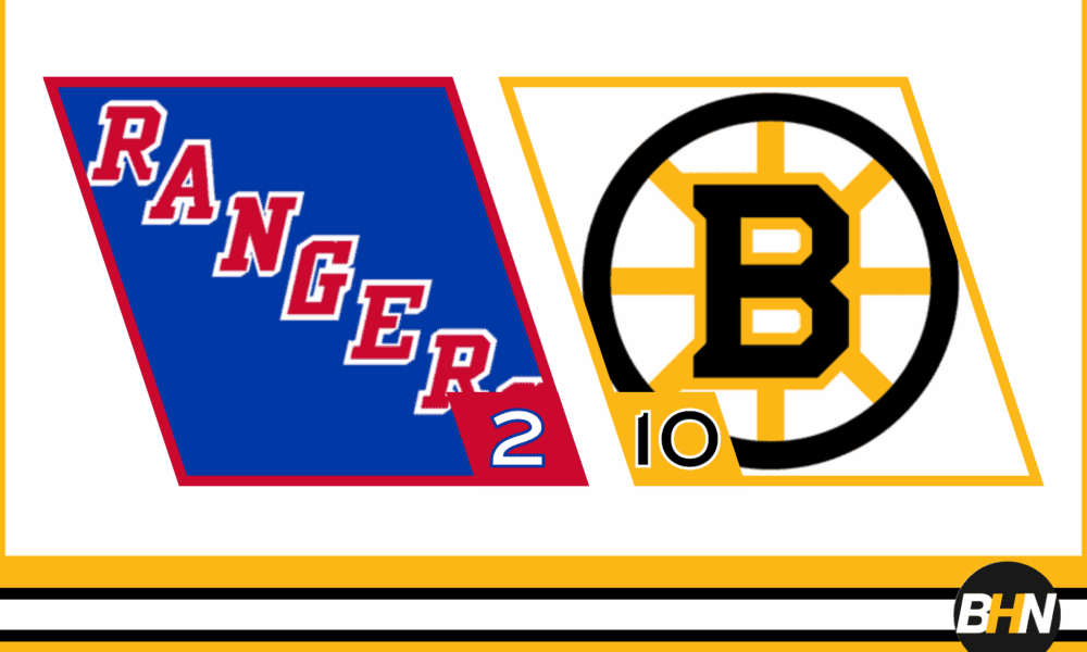 Bruins Score Ten Goals and Two Hat Tricks to Crush Rangers in Stunning Win
