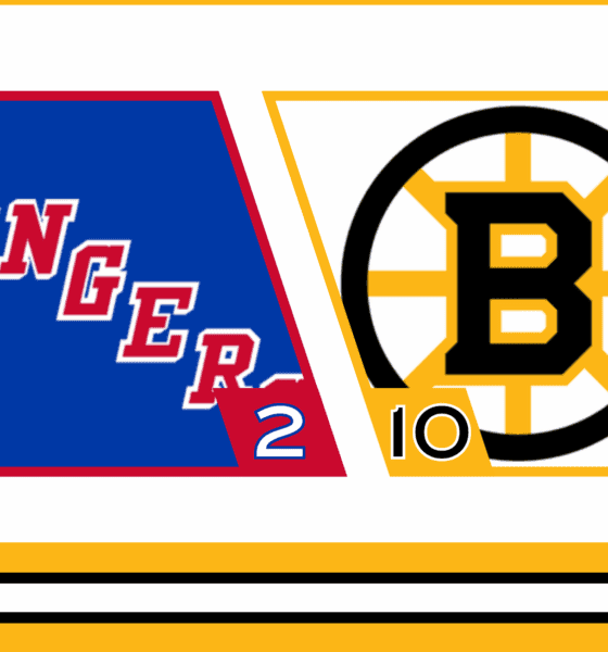 Bruins Score Ten Goals and Two Hat Tricks to Crush Rangers in Stunning Win