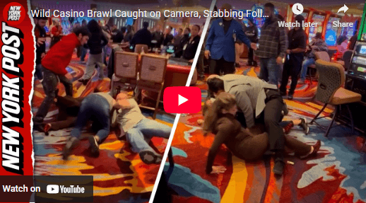 Casino Brawl Caught on Camera Leads to Stabbing