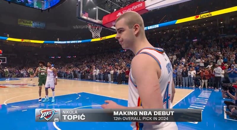 Thunder Fans Celebrate as Nikola Topić Makes Inspiring NBA Debut