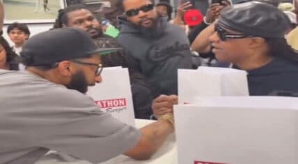 Stevie Wonder Celebrates Marathon Burger Opening in Long Beach with Fans