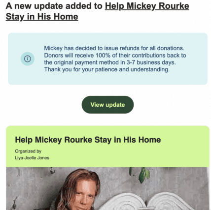 Mickey Rourke Returns GoFundMe Donations Amid Public Outcry