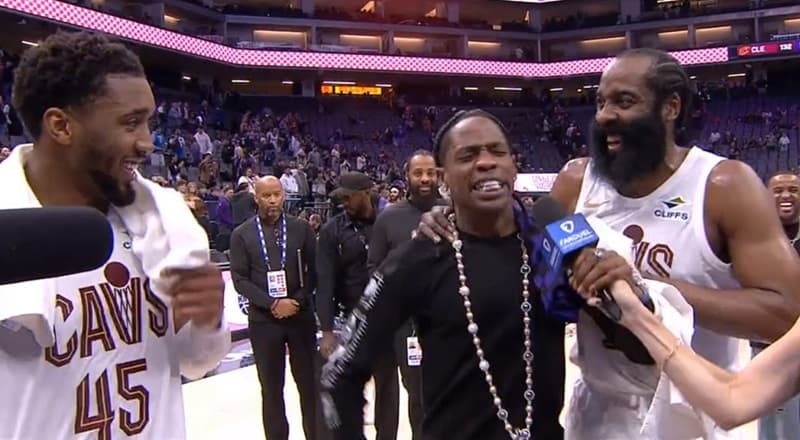 Travis Scott Joins James Harden's Post-Game Interview, Sparks Buzz