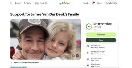 James Van Der Beek's Family Surpasses $1 Million in GoFundMe Donations